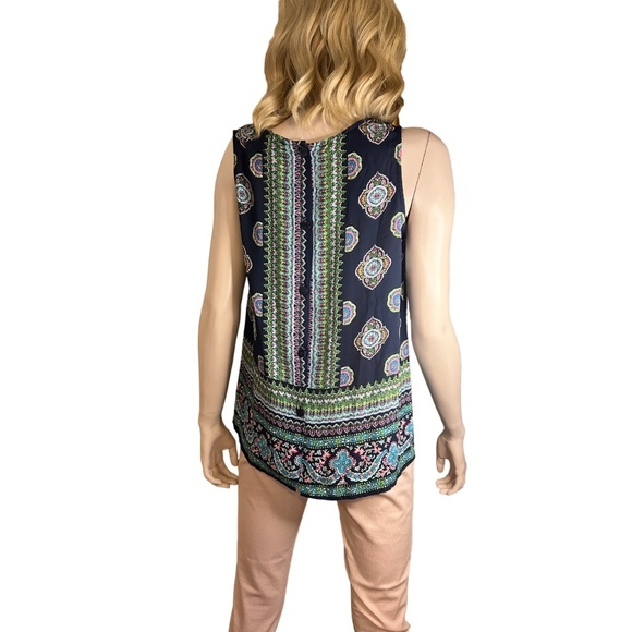 Cynthia Rowley Blouse Top Tank Tunic Sleeveless Colourful Back Button Close - Picture 8 of 15